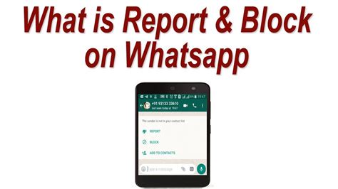 report and block in whatsapp means